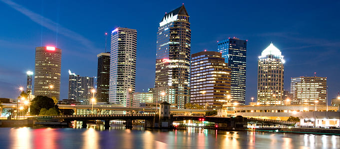An image of Tampa at night