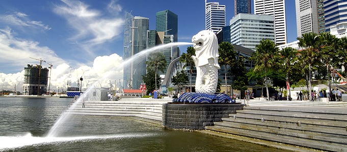 An image of a fountain in Singapore