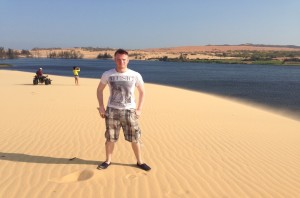 Quad-biking on the sand dunes (yes it was quite windy, yum yum sand!)