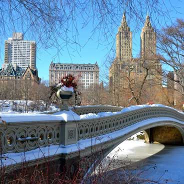 Central Park in snow