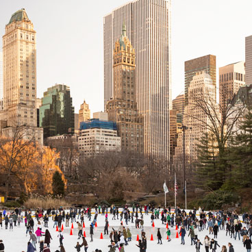 Ice skating in Central park