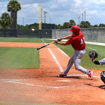 Baseball player in full stride