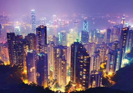 Hong Kong skyline at night