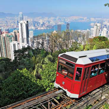 Tram over Hong Kong Peak