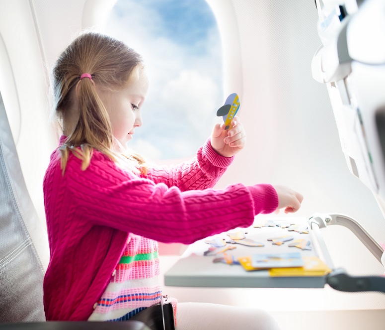 Girl on plane