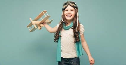 Girl dreaming of being a pilot