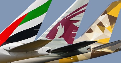 Emirates Qatar Etihad planes