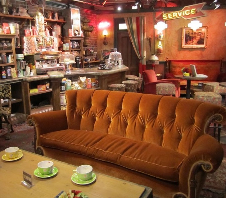 Friends orange sofa central perk