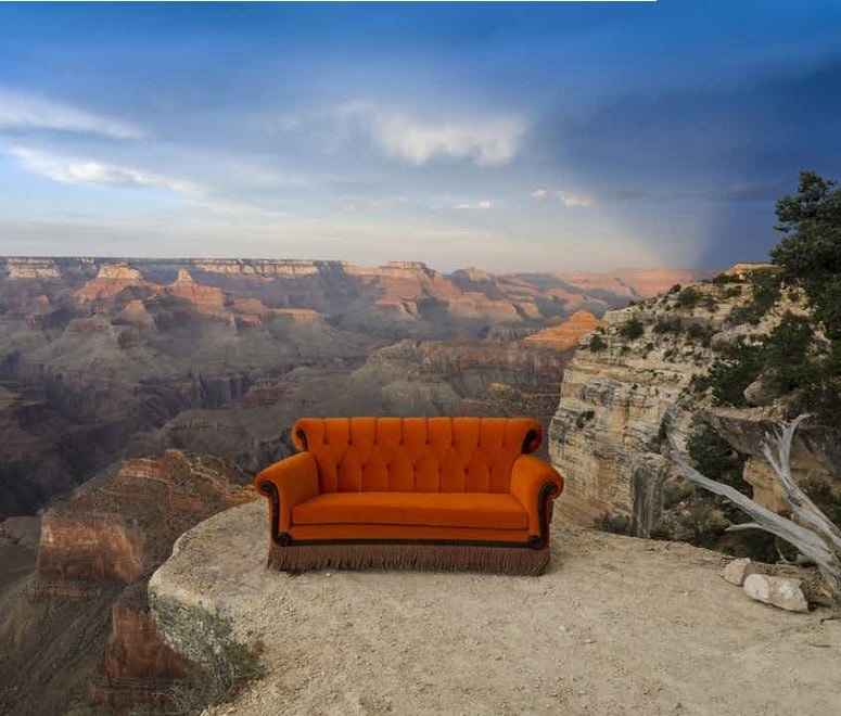 Friends orange sofa grand canyon