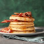 Buttermilk pancakes with bacon