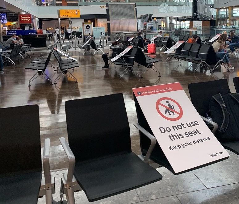 Terminal 5 socially distanced seating