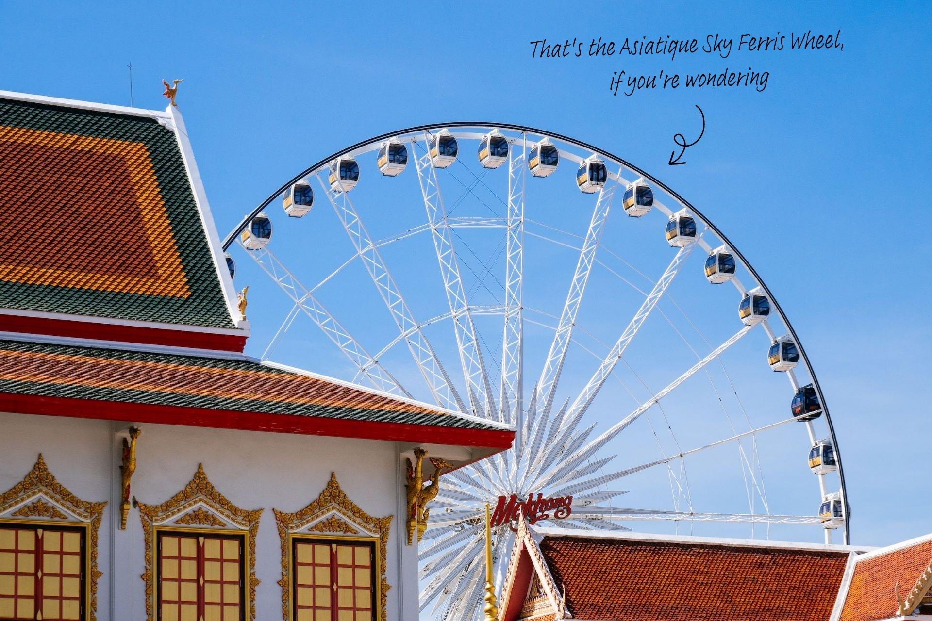 When is the best time to visit Bangkok? An image of the Asiatique Sky Ferris Wheel in Bangkok.