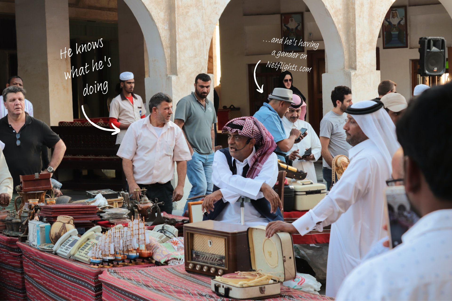 A busy souq in Qatar.