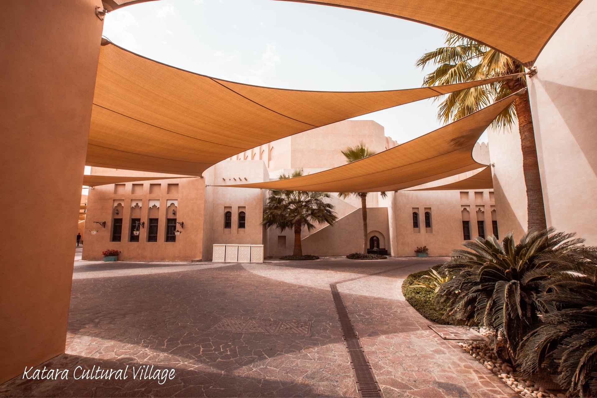 An image of a part of the Katara Cultural Village in Doha, Qatar.