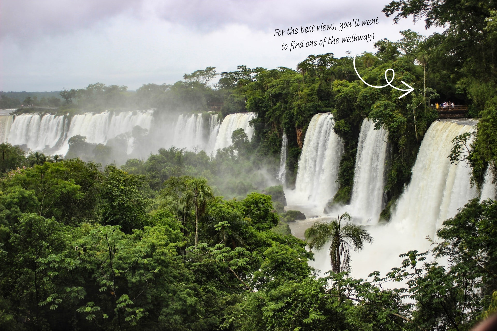 Iguazu Falls, on the border between Argentina and Brazil.