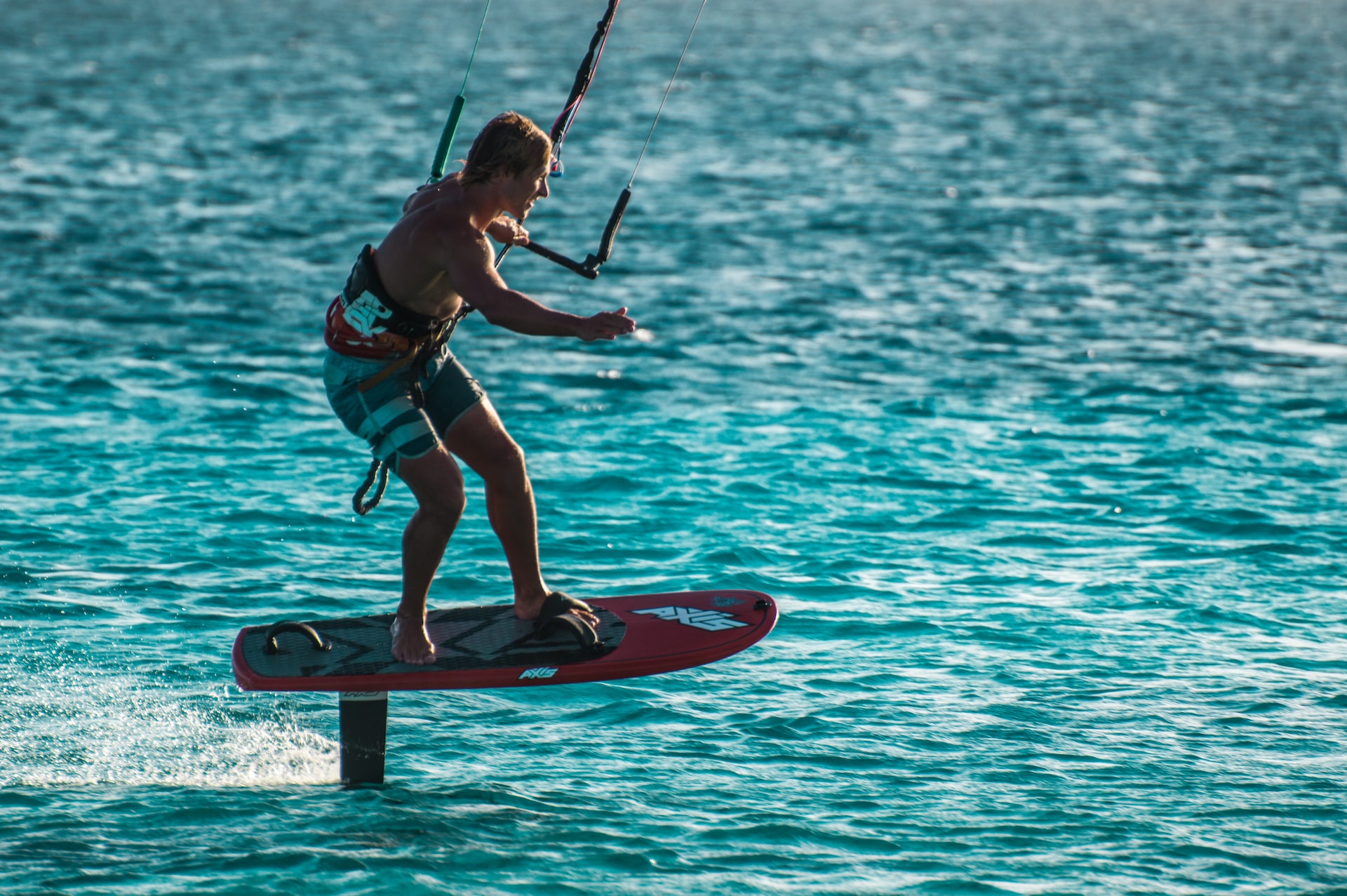 A kiteboarder at Kite Beach in Cabarate, Dominican Republic.