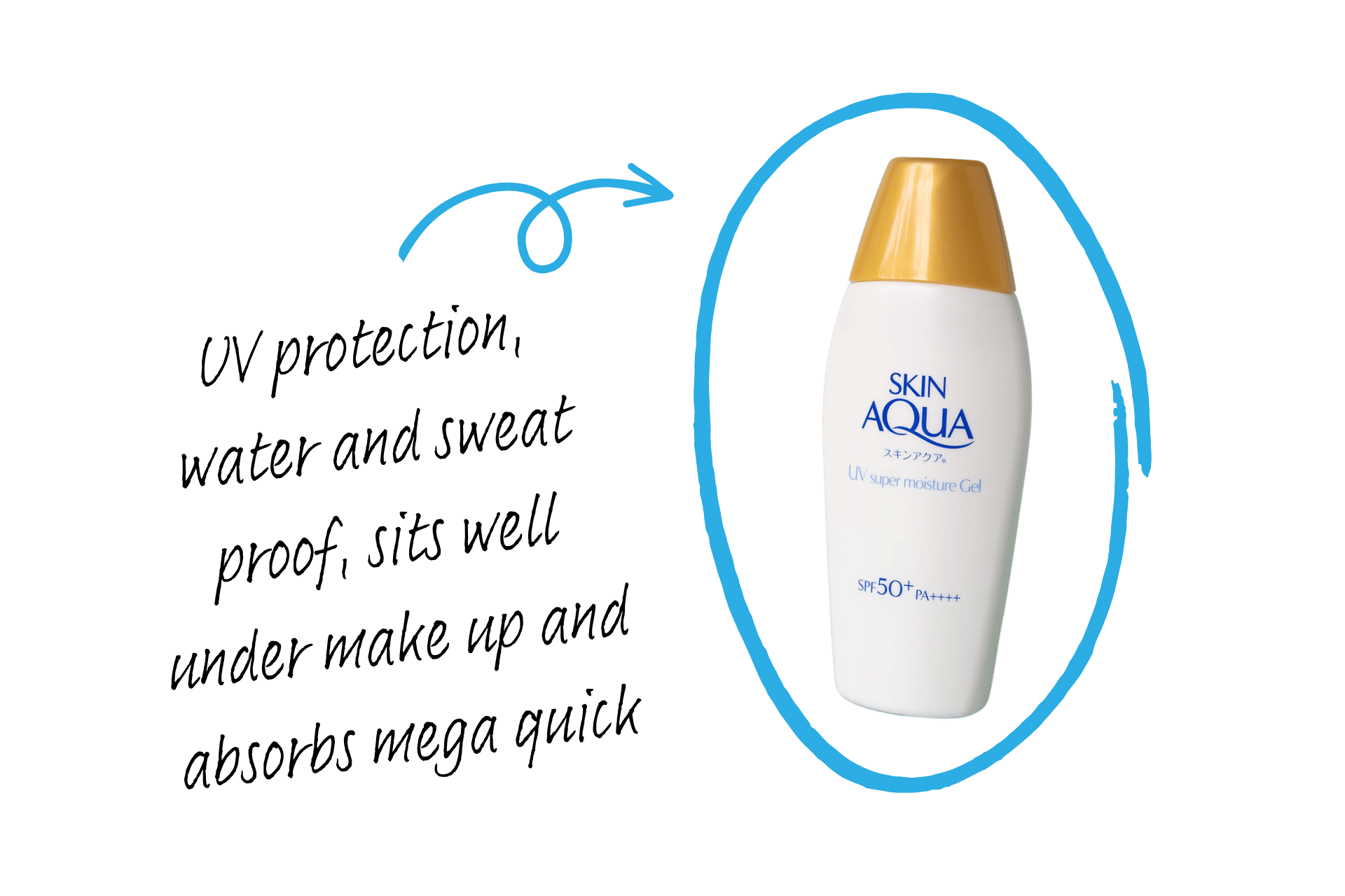Skin Aqua UV Super Moisture Gel has UV protection and is sweat and water resistant, making it one of the best sunscreens right now.