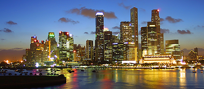 An image of Singapore at night