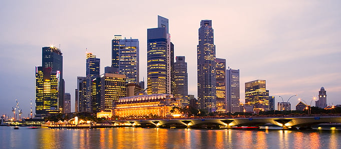 An image of Singapore at night