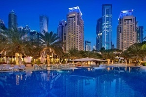 Pool area at Habtoor Grand, Autograph collection