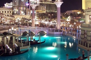 Venetian exterior and canal at night